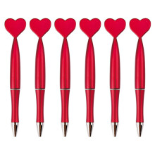 6 stylos à bille en forme de cœur pour la-Rouge 1