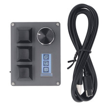 3 Keys Small Keyboard with Knob,RGB Backlit Macro Pad,0.96" Color LCD Screen,Programmable Gaming Controller for PC