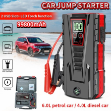 99800mAh Car Jump Starter Pack 12V Booster Powe Bank USB LED Battery Charger