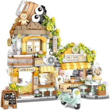 Street View Coffee Shop Mini Building Blocks Creative Building Toys Building Set