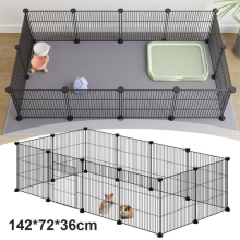 Pet Playpen,Small Animals Cage DIY Wire Portable Yard Fence with Door for Ind...