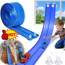 Dual Racetrack Car Race Track Flexible Portable Reusable For Indoor Outdoor Play