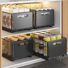 Pull Out Cabinet Organizer Slide Out Drawer Storage Shelve Extendable Kitchen Uk