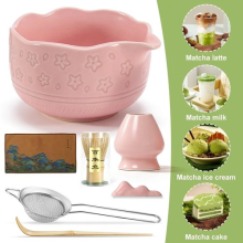 Matcha Making Tool Set Whisk Tea Bamboo Tea Scoop Bowl Ceramic Tea Whisk Holder