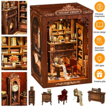 Sagiterra Dollhouse Kit Book Nook DIY Miniature Dollhouse Miniature House Kit