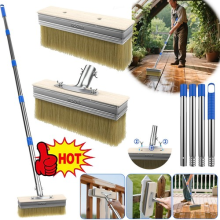 Decking Paint Brush Deck Stain Applicator Long Handle with 2 Replaceable Heads