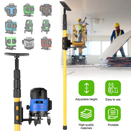 4M Laser Leveling Telescoping Pole Adjustable Mounting Pole For Line Laser New