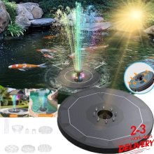 Solar Panel Powered LED Fountain Water Feature Pump Garden Pool Pond Aquarium