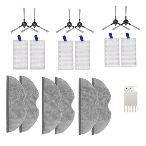 Suitable Compatible with  E5/C108 Sweeping Robot Accessories Cleaner Parts Replacement Side Brush Mop Cloth Filter Set