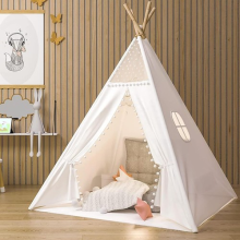 Teepee Play Tent Kids Foldable Sleepover Indoor Childrens Storage Wigwam House