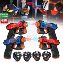 Battery powered Laser Tag Guns 4 Player Packs with Receivers for Kids Age 3+