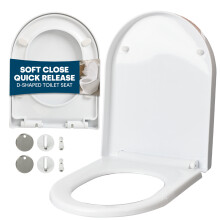 LIVIVO Soft Close D Shaped Toilet Seat Heavy Duty
