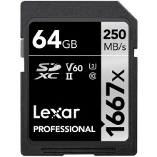 Lexar Professional 1667x SDXC UHS-II V60 U3 64GB 250MB/s LSD64GCB1667