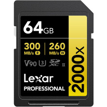 Lexar Professional 2000x SDXC UHS-II V90 U3 256GB 300MB/s LSD2000256G-BNNNG