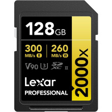 Lexar Professional 2000x SDXC UHS-II V90 U3 128GB 300MB/s LSD2000128G-BNNNG