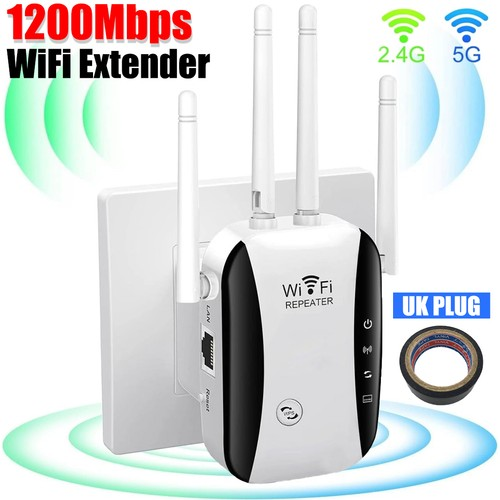 WiFi Signal Extender Range Repeater Booster Internet Amplifier 1200Mbps UK Plug