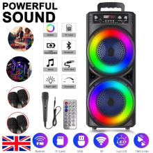 6000W Portable Bluetooth Speaker Sub Woofer Heavy Bass Sound System Party Mic UK