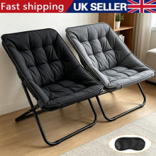 Saucer Chair Moon Chair, Oversized Comfy Foldable Faux Fur Lounge Reading Chair