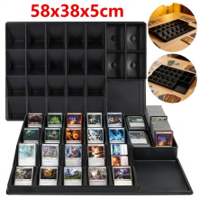 20 Slot Trading Card Sorting Tray Dealer Storage Compartments Black Pokemon TCG