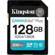 Kingston Canvas Go Plus SDXC Gen4 128GB UHS-I U3 V30 200MB/s SDG4/128GB