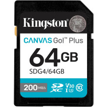 Kingston Canvas Go Plus SDXC Gen4 64GB UHS-I U3 V30 200MB/s SDG4/64GB