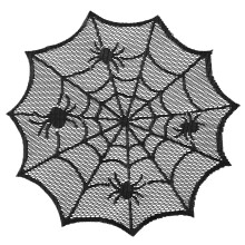 Spiders Webs Laces Coaster Soft Polyester Cobwebs Table-Black 1