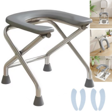Lightweight Folding Bedside Commode Toilet Chair Removable Bucket Anti Slip UK