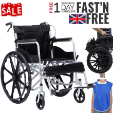Wheelchair Lightweight Self Propelled Mag 24" Wheels Folding Brake Armrest Chair