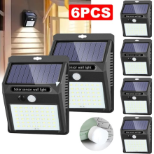 6Pack 48LED Solar Lamp Outdoor Garden Security Powered Motion Sensor Wall Lights