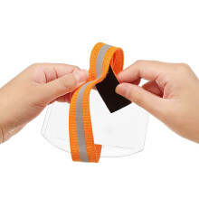 Plastic PVC Card Sleeve with adjusted Belt Name-Orange color