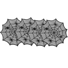 Gothic Black Laces Cobwebs Table Pad Circulars Spiders-Black 4
