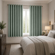 (46" x 54"- 117cm x 137cm, Sage Green Blackout) 100% Blackout Thermal Insulated Darkening Curtains Living Room Bedroom