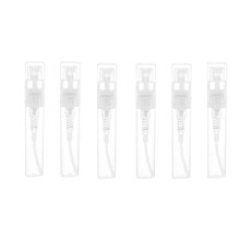 Set mit 6 leeren, wiederbefüllbaren und tragbaren 3-ml-Parfümfläschchen aus transparentem Kunststoff