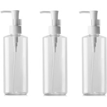 Set mit 3 leeren, wiederbefüllbaren 100-ml-Pumpflaschen aus transparentem Kunststoff für Make-up, Lotion, Shampoo, 1