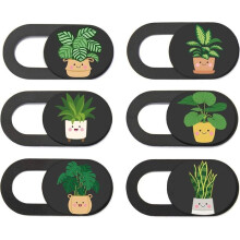 6er-Pack – Blickschutzfolien für Handy/Computer/Webcam, 18 mm, Topfpflanzen-Design