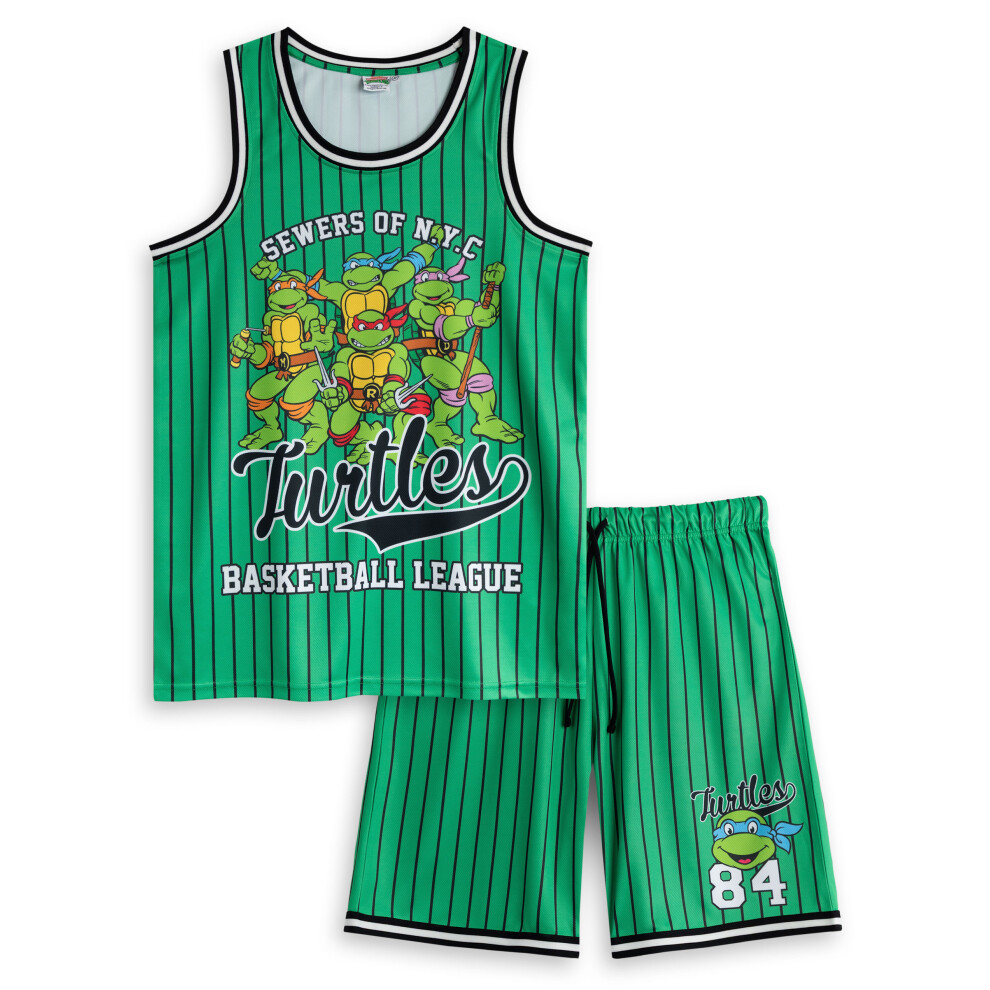 Teenage Mutant Ninja Turtles (Large) 2 Piece Basketball Set (Mens Green)