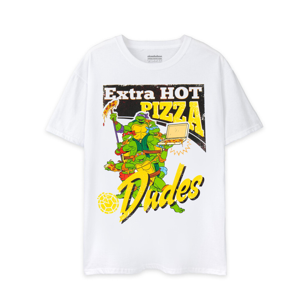 Teenage Mutant Ninja Turtles (Medium) Short Sleeved T-Shirt (Mens White)
