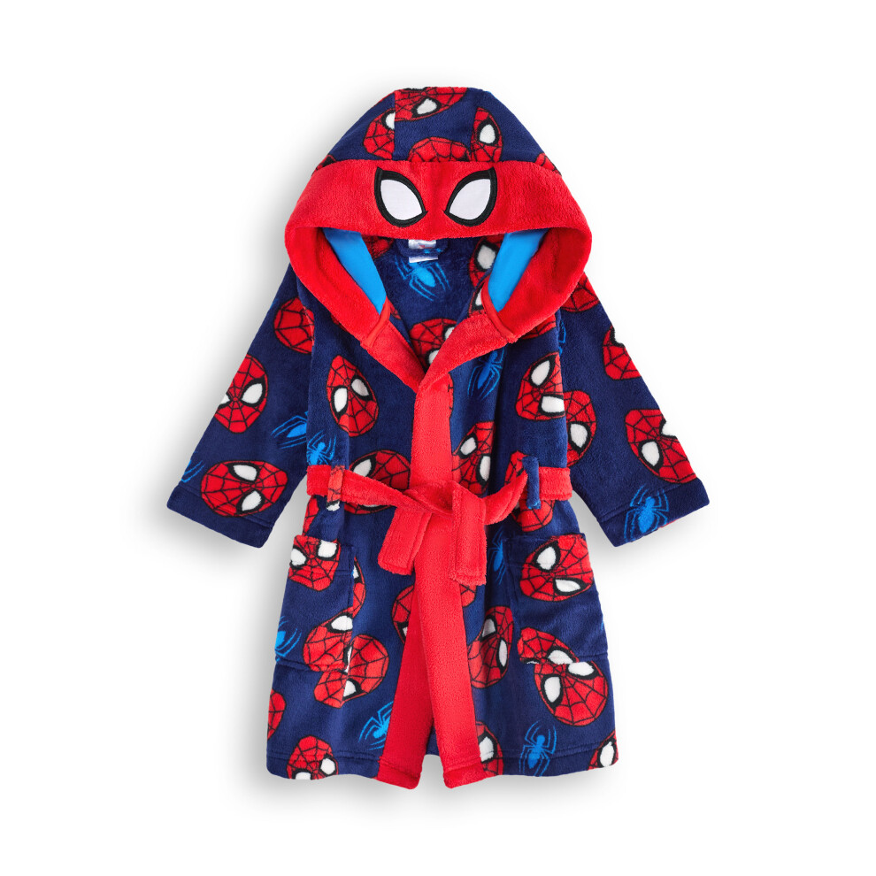 Marvel (8-9 Years) Spiderman Hooded Bathrobe (Boys Red)