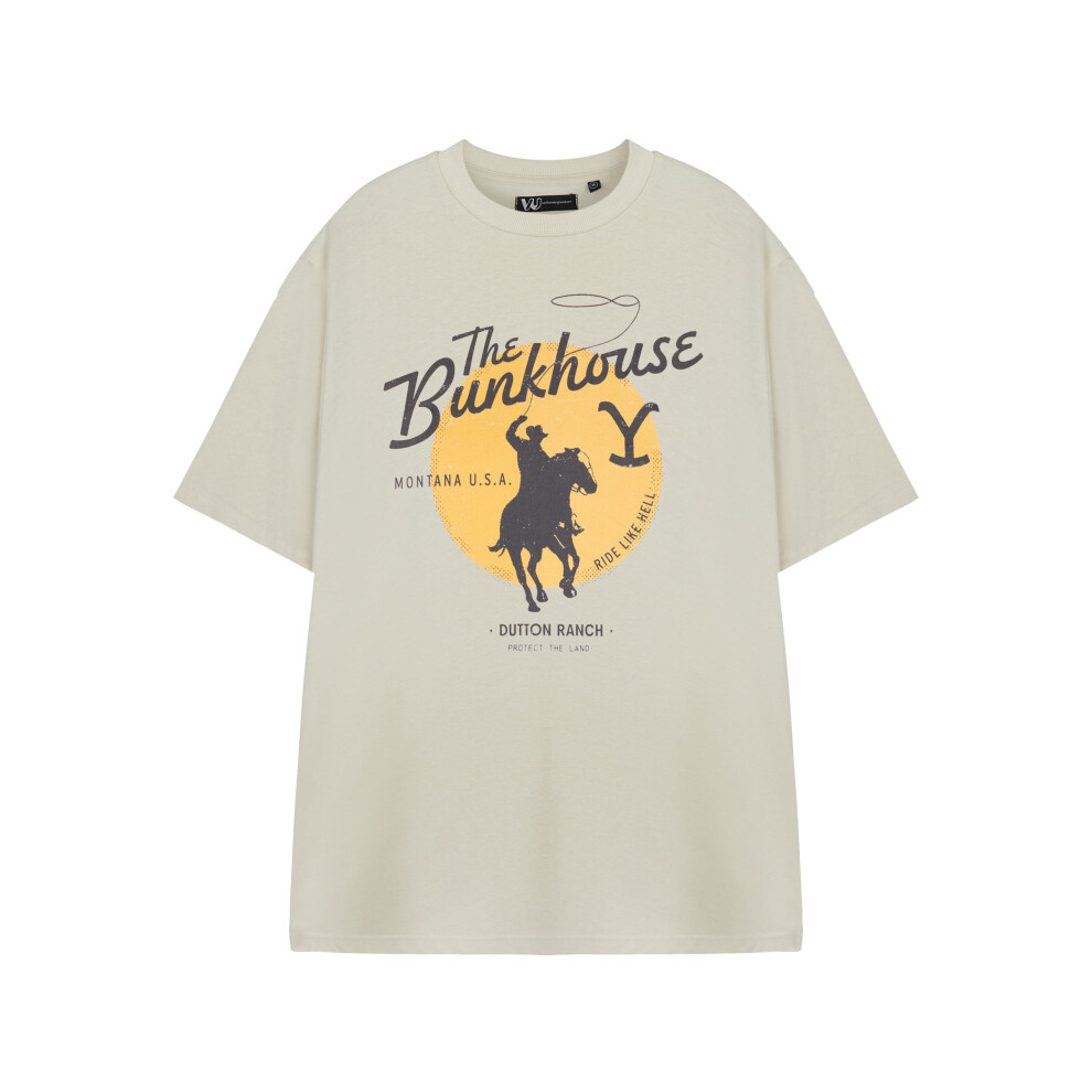 Yellowstone (X-Large) Short Sleeved T-Shirt (Mens Beige)