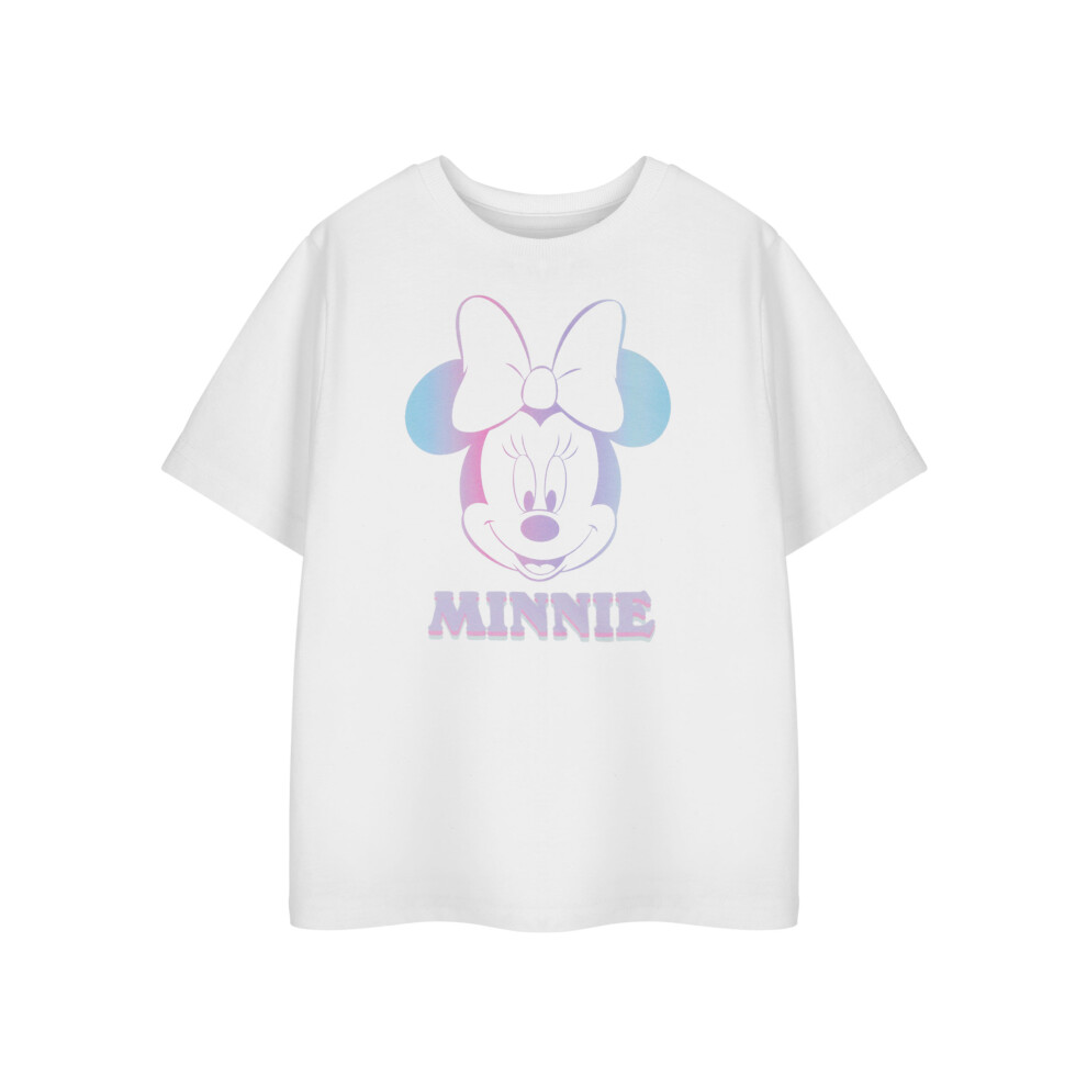 Disney (5-6 Years) Minnie Mouse Short Sleeved T-Shirt (Girls White)