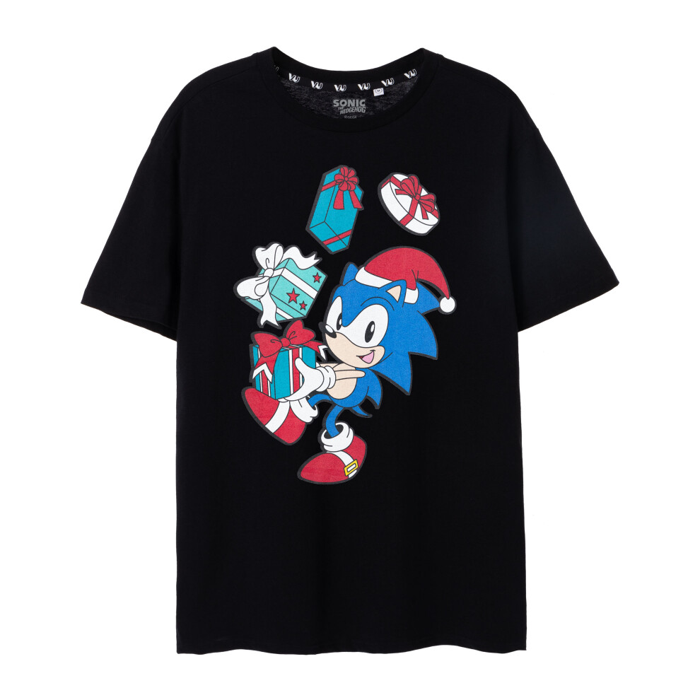 Sonic The Hedgehog (Medium) Short Sleeved T-Shirt (Mens Black)