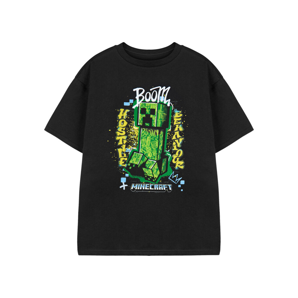 Minecraft (9-10 Years) Short Sleeved T-Shirt (Boys Black)