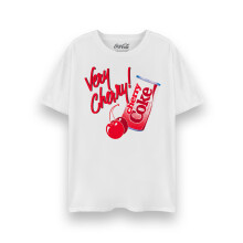 (XXX-Large) Coca Cola Cherry Coke Short Sleeved T-Shirt (Womens White)