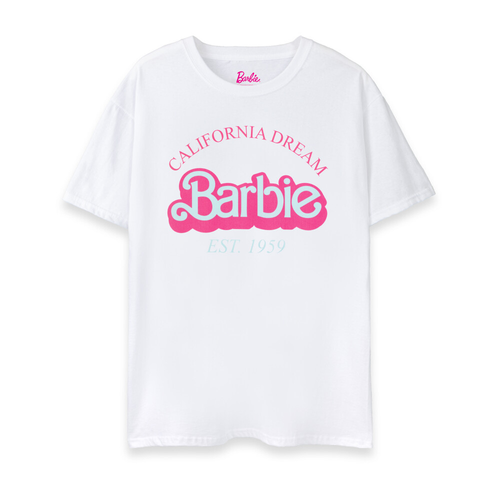 Barbie (X-Large) Short Sleeved T-Shirt (Womens White)