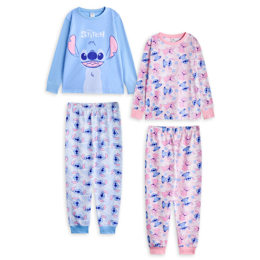 Disney (12-13 Years) Lilo & Stitch Multi-Pack Of 2 Long Sleeve Long Leg Pyjama Set (Girls Multicoloured)