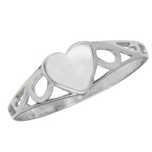 (N) Cute 925 Sterling Silver Baby Heart Ring