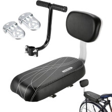 Gepolsterter Fahrradsattel mit Rückenlehne, Kindersitz geeignet für Kinder und Erwachsene, BMX-Mountainbike, 37 * 16 Etikett