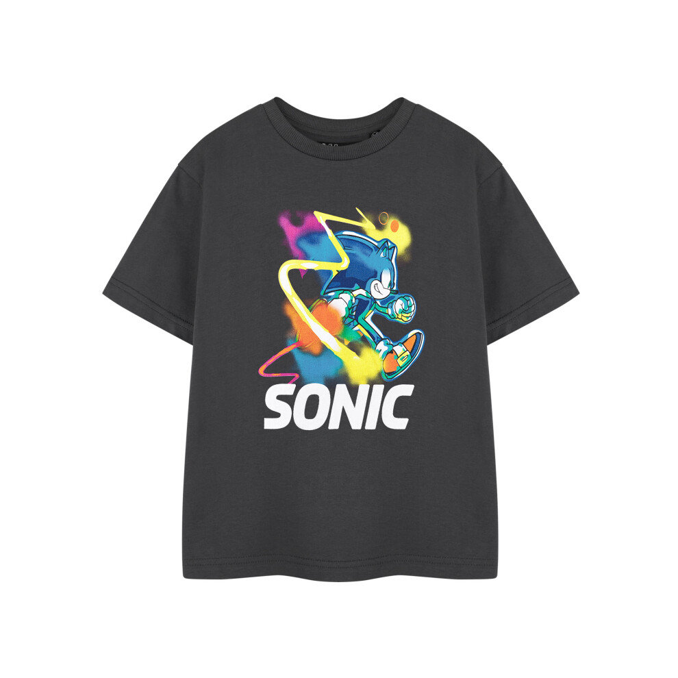Sonic The Hedgehog (3-4 Years) Short Sleeved T-Shirt (Boys Grey)