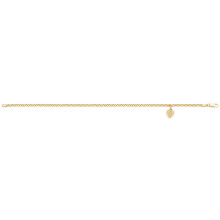 Pretty 9ct Gold Ladies Heart Charm Bracelet - 18cm