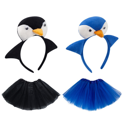 Pinguin-Kostüm-Set, 3D-Pinguin-Stirnband,-Blauer Pinguin 1